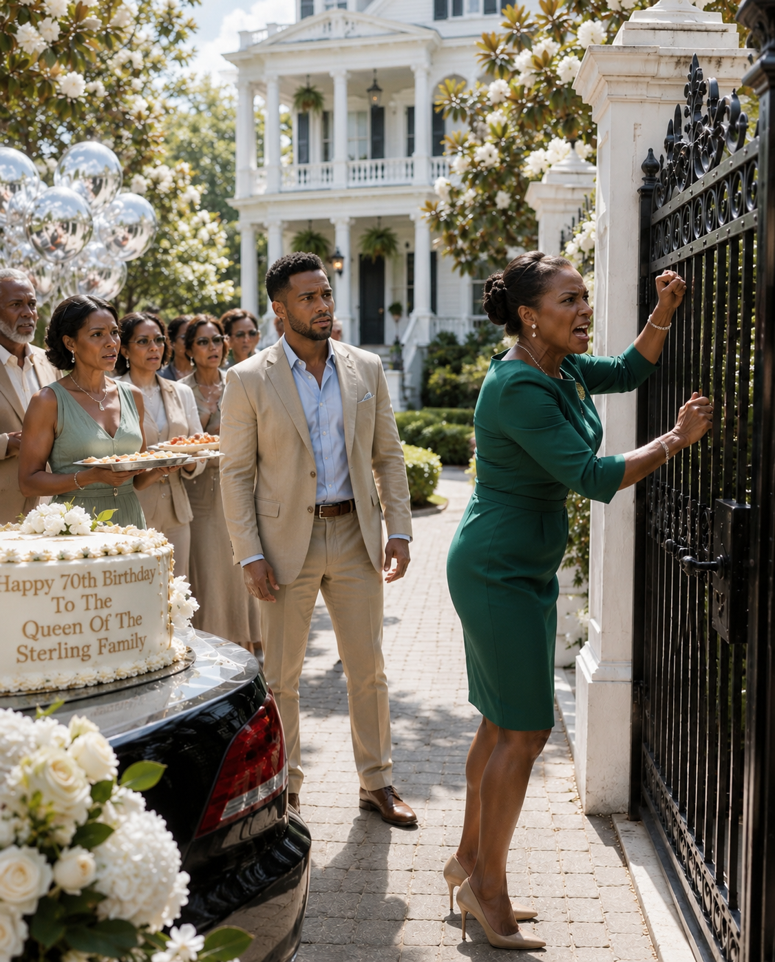 My Mother-In-Law Arrived At My Victorian Estate With Fifty Relatives, Silver Balloons, And A Giant Birthday Cake Fully Expecting To Celebrate Inside The Home My Parents Left Me. What Vivian Sterling Didn’t Know Was That I Had Already Changed Every Security Code… And Installed Cameras Recording The Entire Performance.