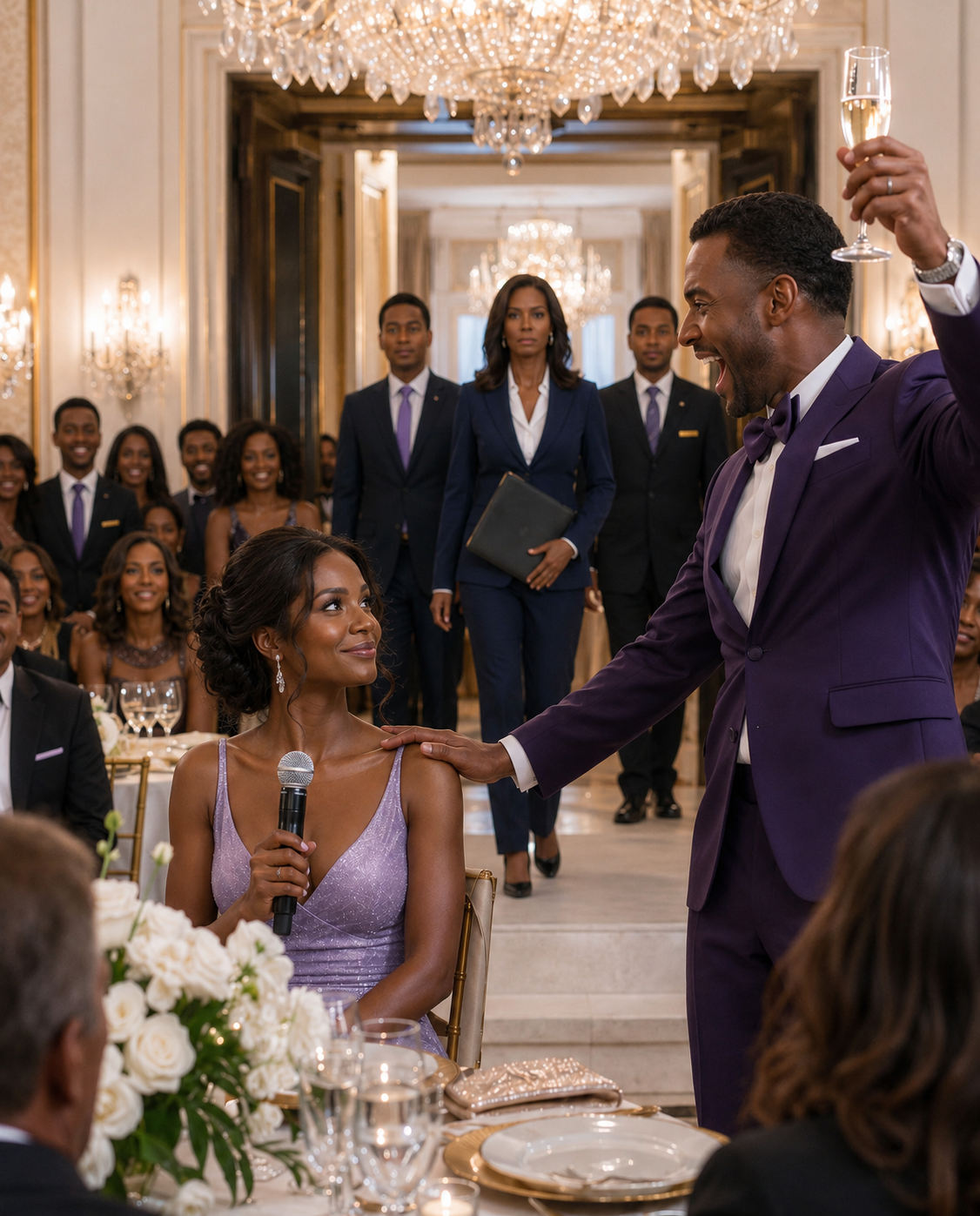 Under the sparkling chandelier, my husband raised his glass and mocked me in front of the entire ballroom, saying I would be nothing without him.