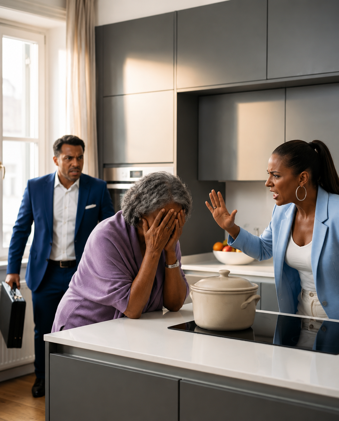 “PLEASE, DON’T HIT ME ANYMORE!” – I came home early and was paralyzed to find out my “perfect” fiancée was secretly torturing my mother.