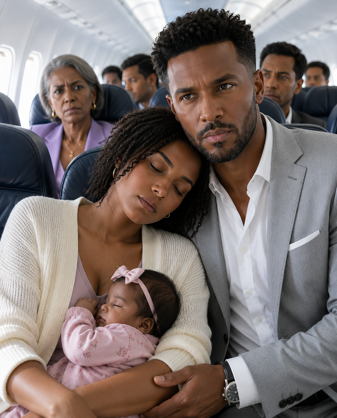 The stranger asked me to pretend to be asleep on his shoulder during the flight… but when we landed I discovered he was the most powerful businessman in Mexico and that my ex-husband was already looking for me.