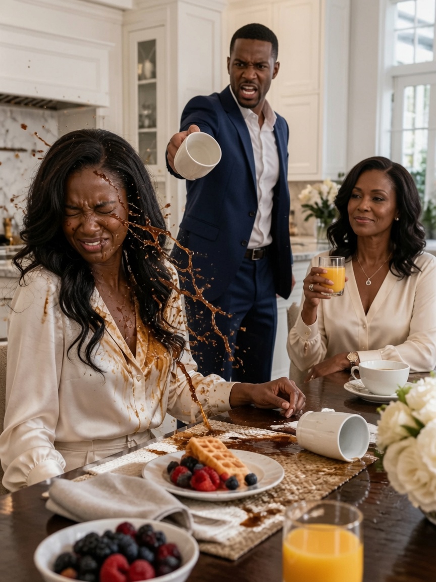 My husband threw boiling coffee in my face at breakfast after I refused to give his sister my bank card. “Obey me or walk out,” he said without remorse. I didn’t argue—I went to the hospital, documented my injuries, came home, placed my wedding ring on the table… and left him a surprise he never saw coming.