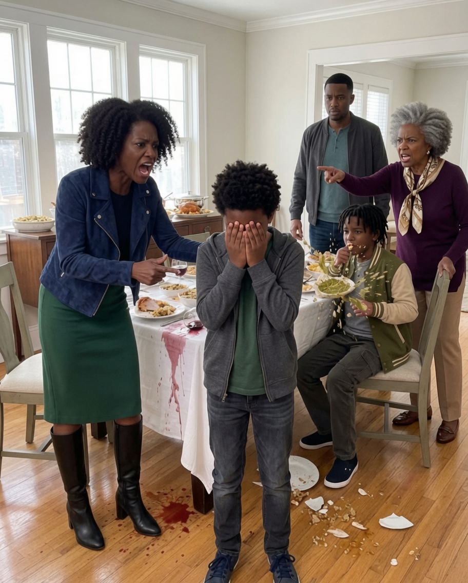 My son looked scared at Thanksgiving dinner and said his steak smelled strange, but my mother scolded him for being difficult. Then my nephew reached for the same steak, and my wife went pale with terror before screaming the words none of us would ever forget: “No! Don’t eat that!”