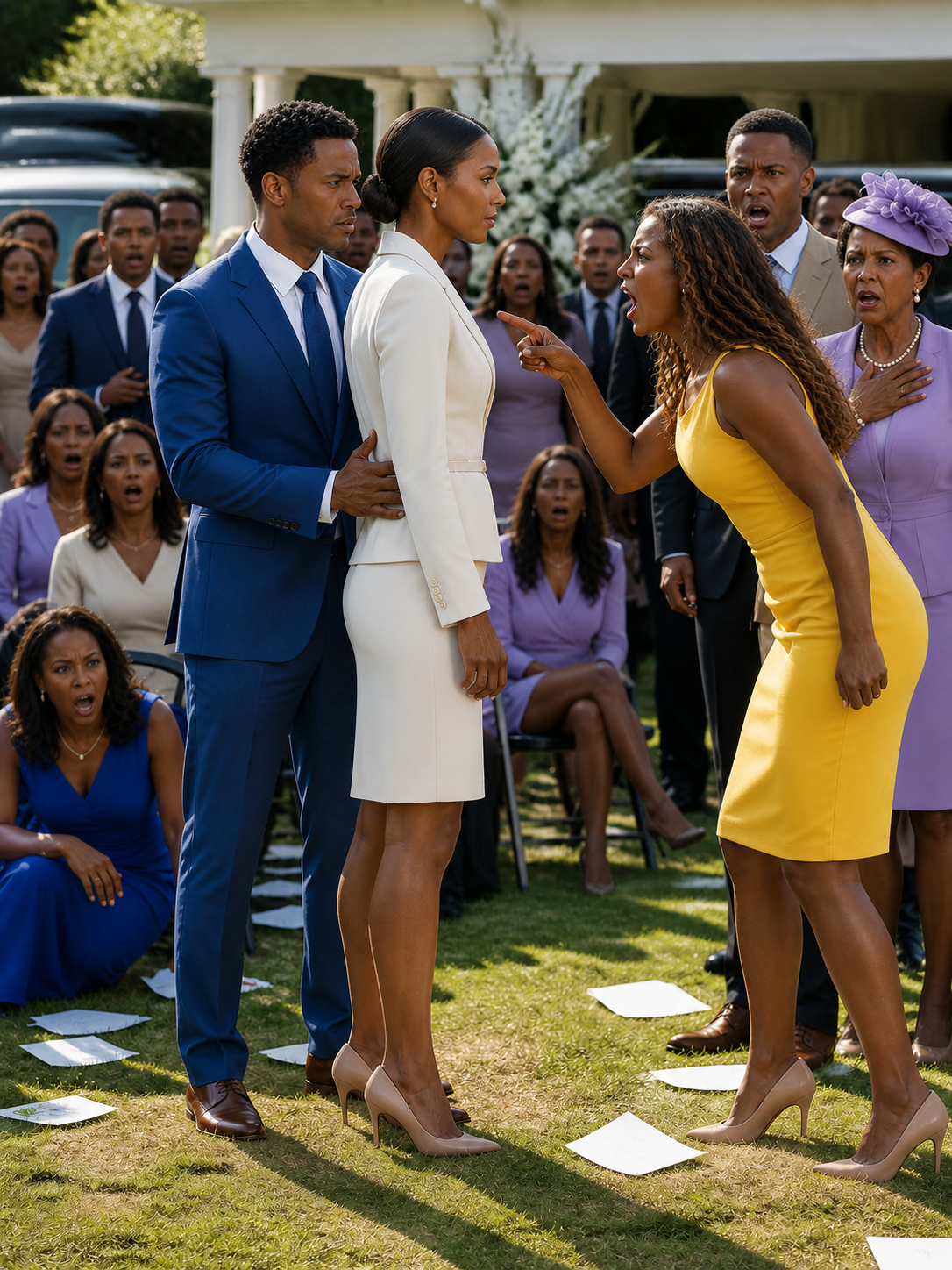 My sister stole my fiancé, then mocked me at our father’s funeral. “You’re just a bitter spinster,” she sneered. I stayed perfectly still, standing at parade rest. Then my billionaire husband walked in. He placed one arm firmly around my waist, turned his cold gaze toward my sister, and said, “You mocked my wife.” The moment she recognized him, every trace of confidence vanished.