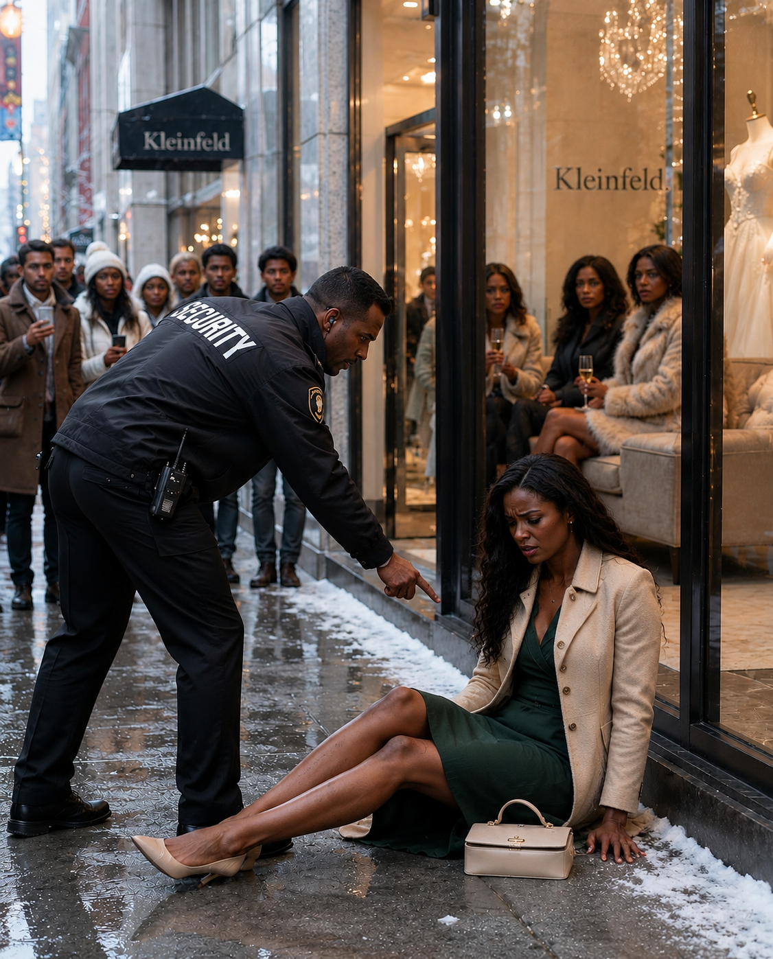 I Sat Crying On A Freezing Fifth Avenue Sidewalk After Being Dragged Out Of A Luxury Bridal Boutique For “Not Looking Wealthy Enough.” Ten Minutes Later, A Convoy Of Black Range Rovers Stopped In Front Of The Store… And The Man I Once Thought Was Just A Quiet Researcher Stepped Out With A Presence That Made Manhattan’s Elite Fall Silent Instantly.