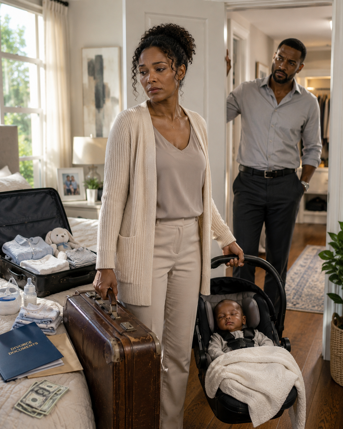 “I Want A Divorce.” My Husband Said It At 4:28 In The Morning While Our Ten-Week-Old Son Slept On My Shoulder. He Expected Tears. He Expected Begging. He Expected The Kind Of Breakdown His Family Could Talk About For Years. Instead, I Turned Off The Stove, Packed A Suitcase, Picked Up My Son, And Walked Out. What He Didn’t Realize Was That The Quietest Woman In The Room Was Also The One Who Knew Exactly Where The Numbers Were Hidden.