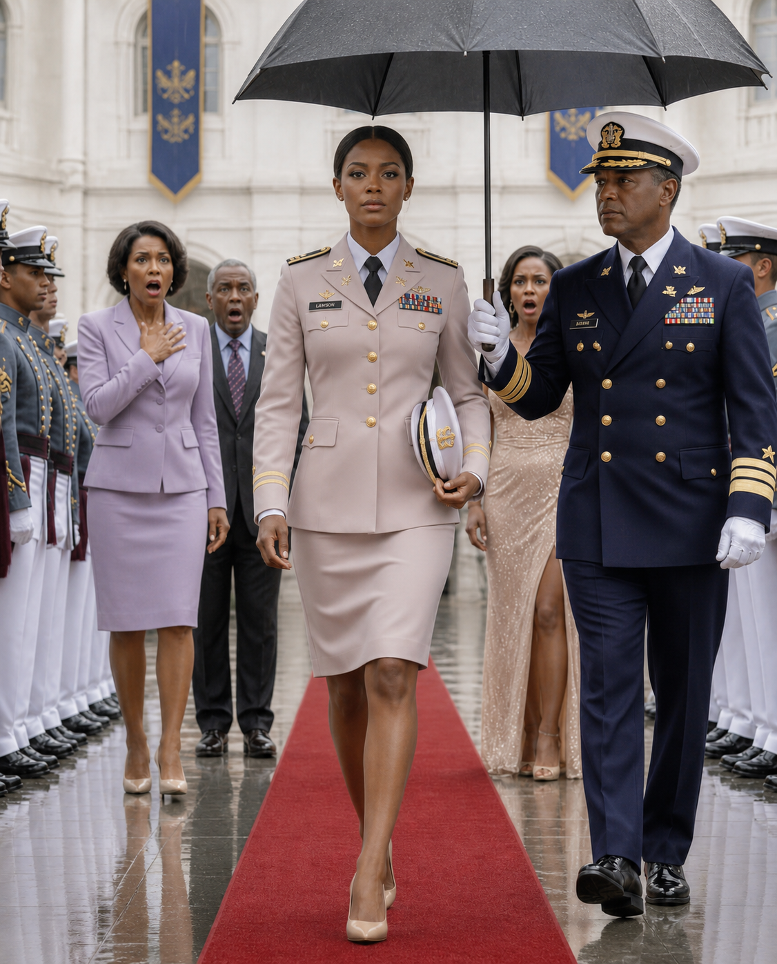 My father snatched the only VIP ticket to my military academy graduation, handed it to my stepsister, and shoved me out into the rain, telling me I didn’t even deserve to be there. He thought I was just an insignificant soldier who would get lost in the crowd. What he didn’t realize was that the entire ceremony was on hold waiting for me—because I was the Distinguished Graduate, and they couldn’t even begin without me.