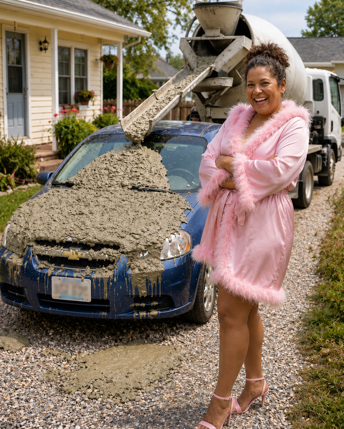 My Neighbor Covered My Car in Concrete for ‘Blocking Her Lake View’ – Then My 8-Year-Old Daughter Wiped the Smile off Her Face