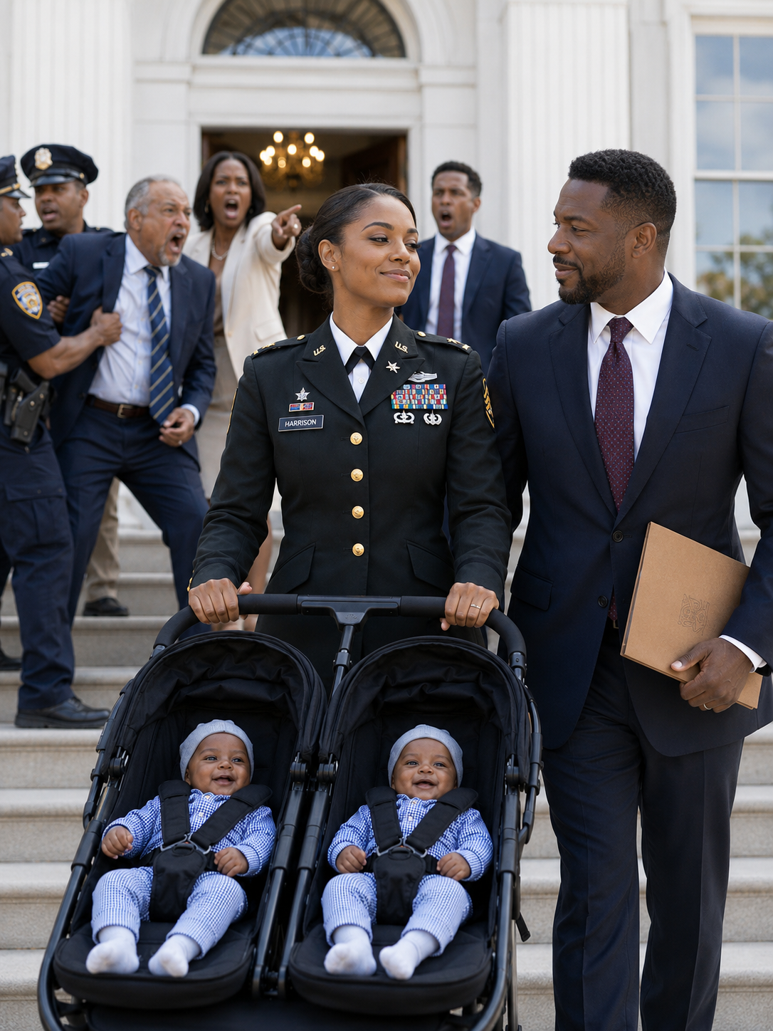 While carrying our twins, I stayed silent as the community credited my husband’s mistress with saving his parents’ property. Days later, he served me divorce papers in the hospital, calling me worthless and leaving without realizing my true rank as a U.S. Army colonel. He thought he had won, until I showed up again with a military escort, senior officers, and law enforcement standing behind me.