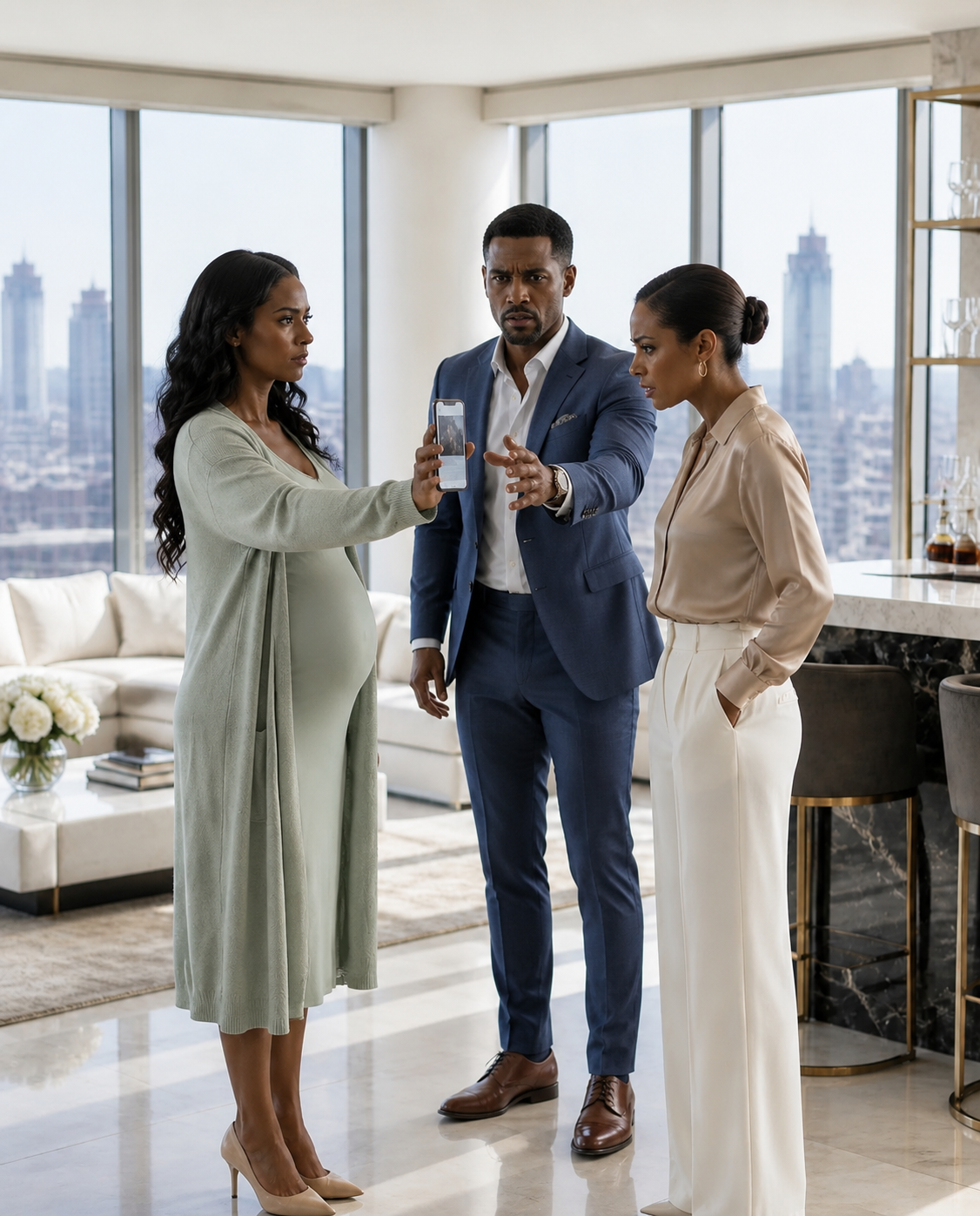 Eight Months Pregnant, I Stood In My Own Home Watching Another Woman Drink From My Glass While My Husband Told Me To Leave… But They Didn’t Expect That I Wouldn’t Walk Away Empty-Handed— I Was The Beginning Of His Collapse.