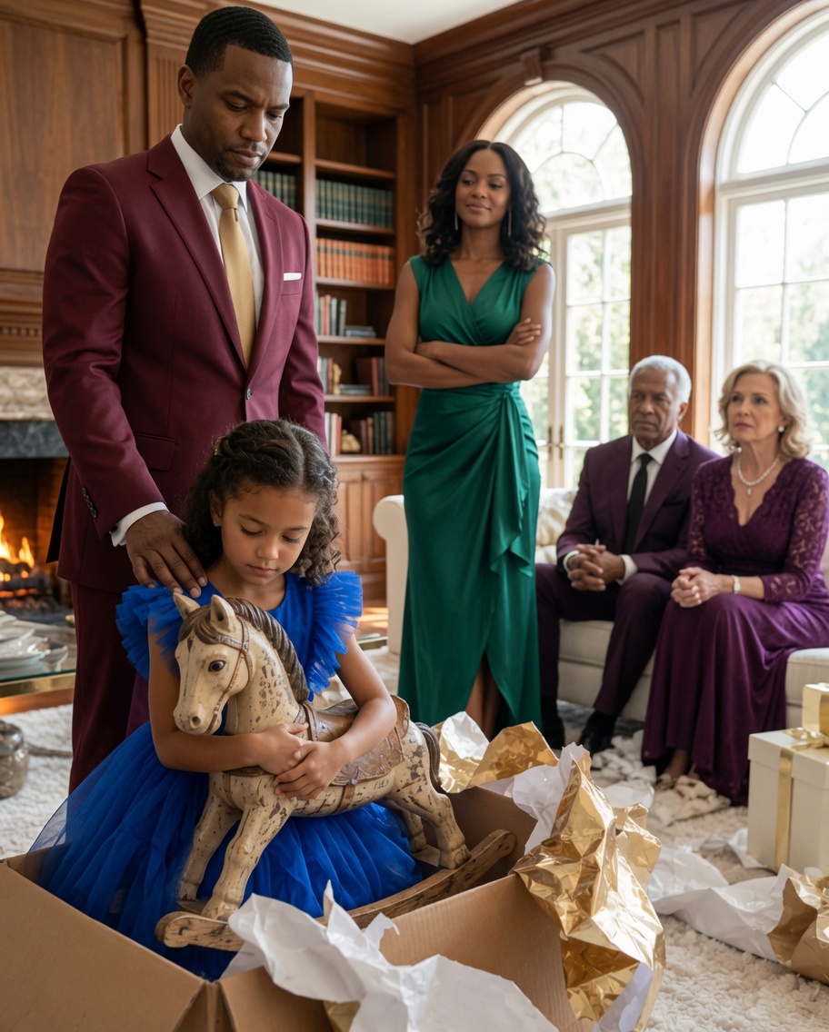 A little girl received a broken toy horse on New Year’s Day, and her grandfather said in front of everyone, “She doesn’t count.” No one imagined that her father would respond with a decision that would shake the entire family.