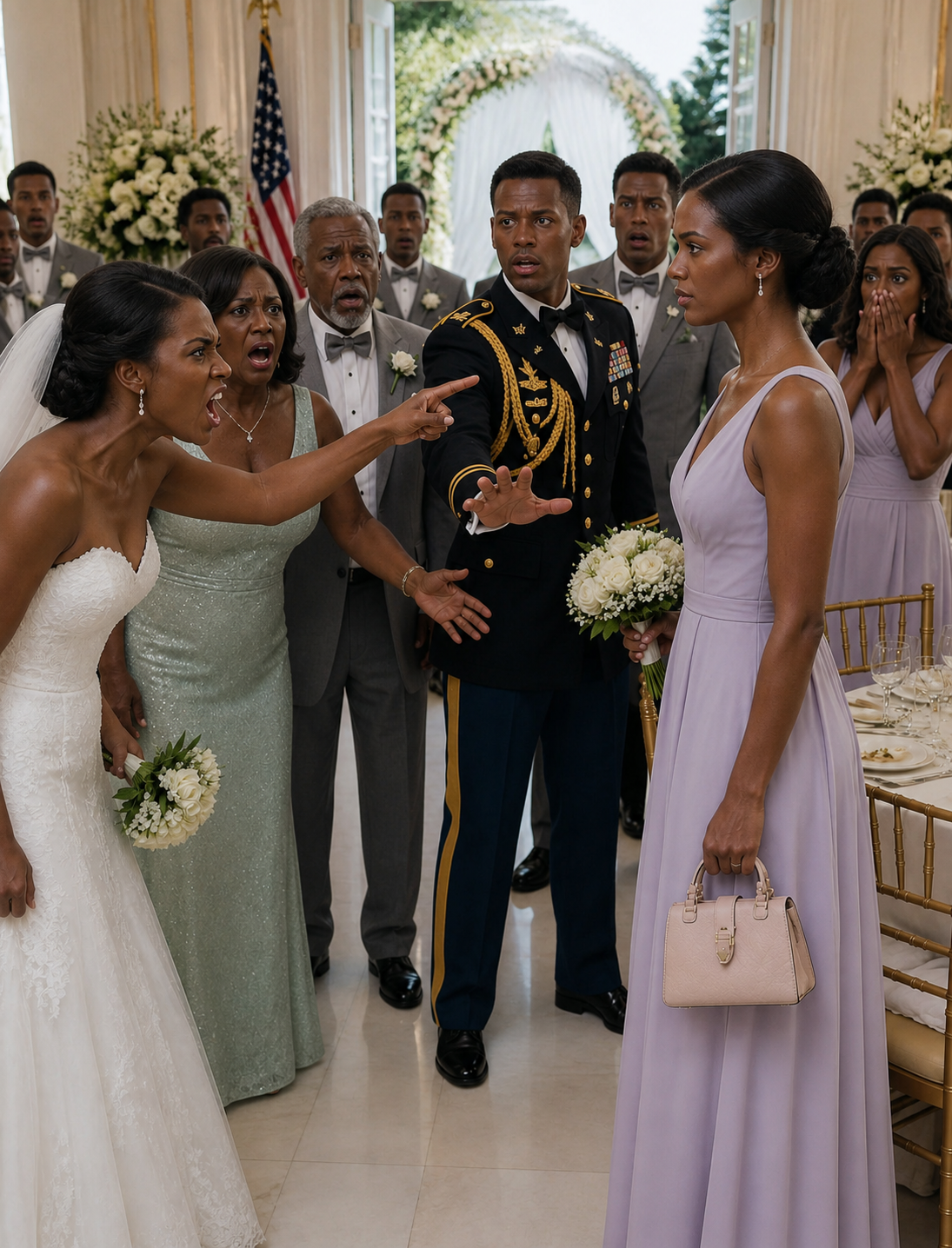 My sister claimed my military uniform would ‘trash her wedding,’ so I sucked it up and wore the bridesmaid dress instead. But right in the middle of the reception, a NATO Prince suddenly burst in, shocking every guest in the room as his eyes scanned the crowd for me: ‘Where is Sergeant First Class Aldridge?