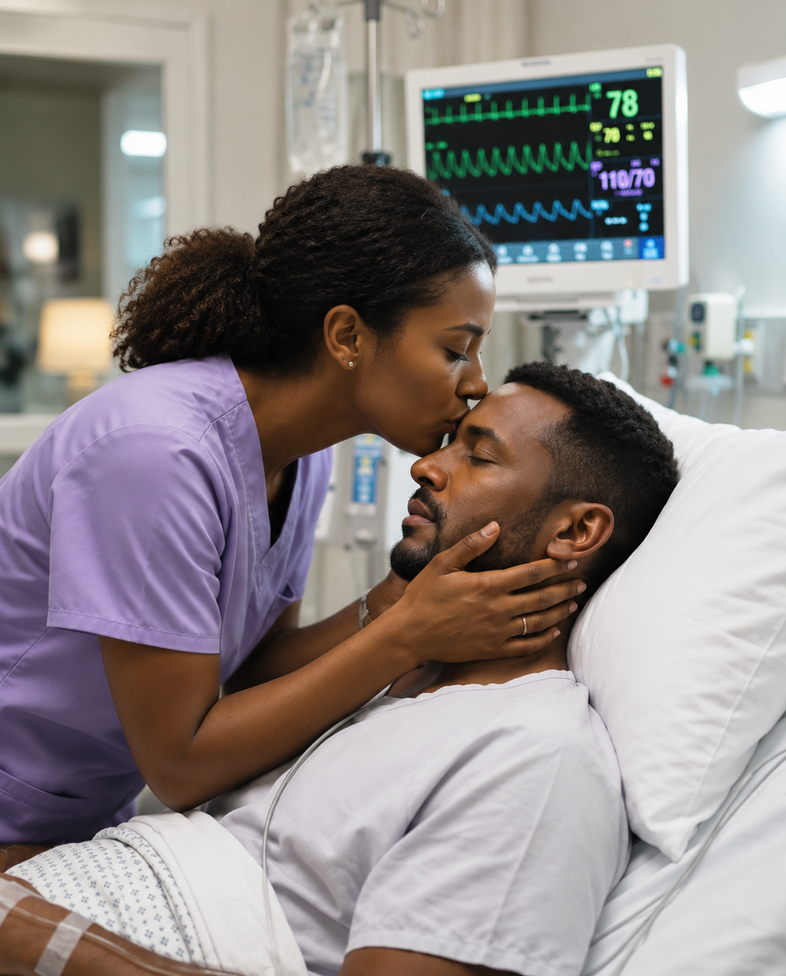 A nurse kissed a businessman in a coma thinking he would never wake up — but seconds later, he opened his eyes and hugged her.