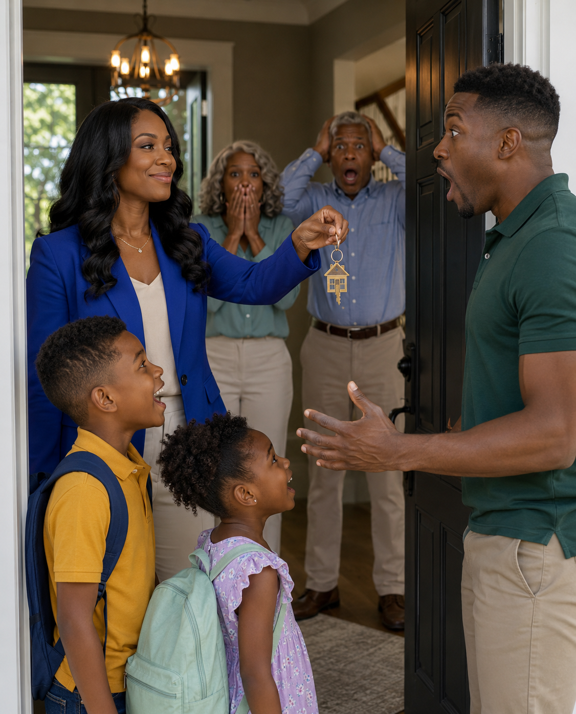 My brother stranded me and my kids at an airport in a foreign country without money or documents so he could take my house, but when he opened the front door, we were already inside waiting with a surprise…