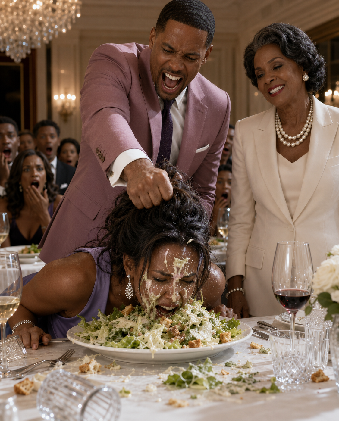 My husband dumped a bowl of salad over my head in the middle of a crowded restaurant and whispered, “Without me, you’re nothing,” while my mother-in-law smiled like it was perfectly normal. I didn’t argue—I called a lawyer the next morning. Then a video surfaced that turned his entire family’s world upside down.