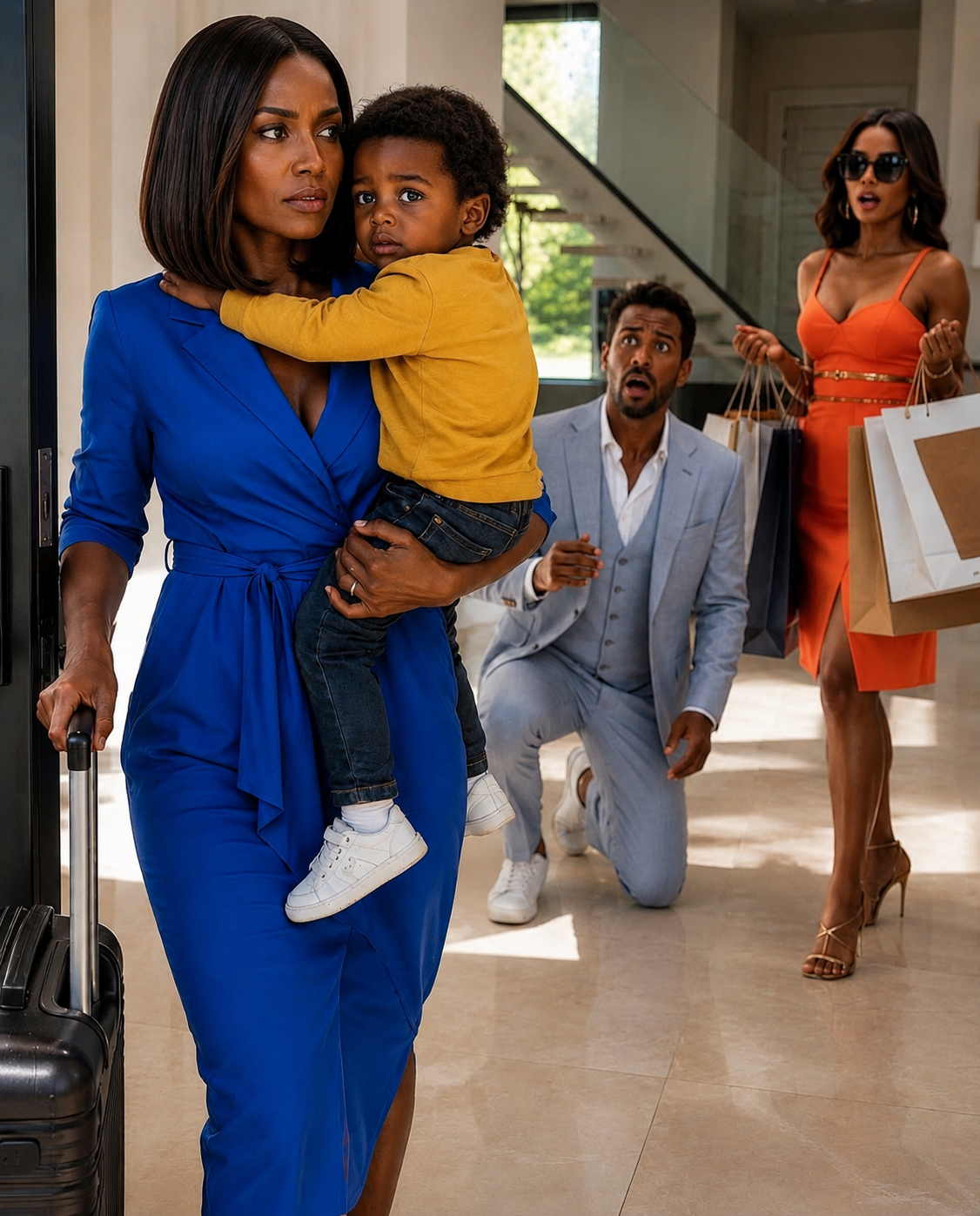 While my husband spent the day buying luxury gifts for his mistress, I quietly packed my son’s clothes and disappeared.