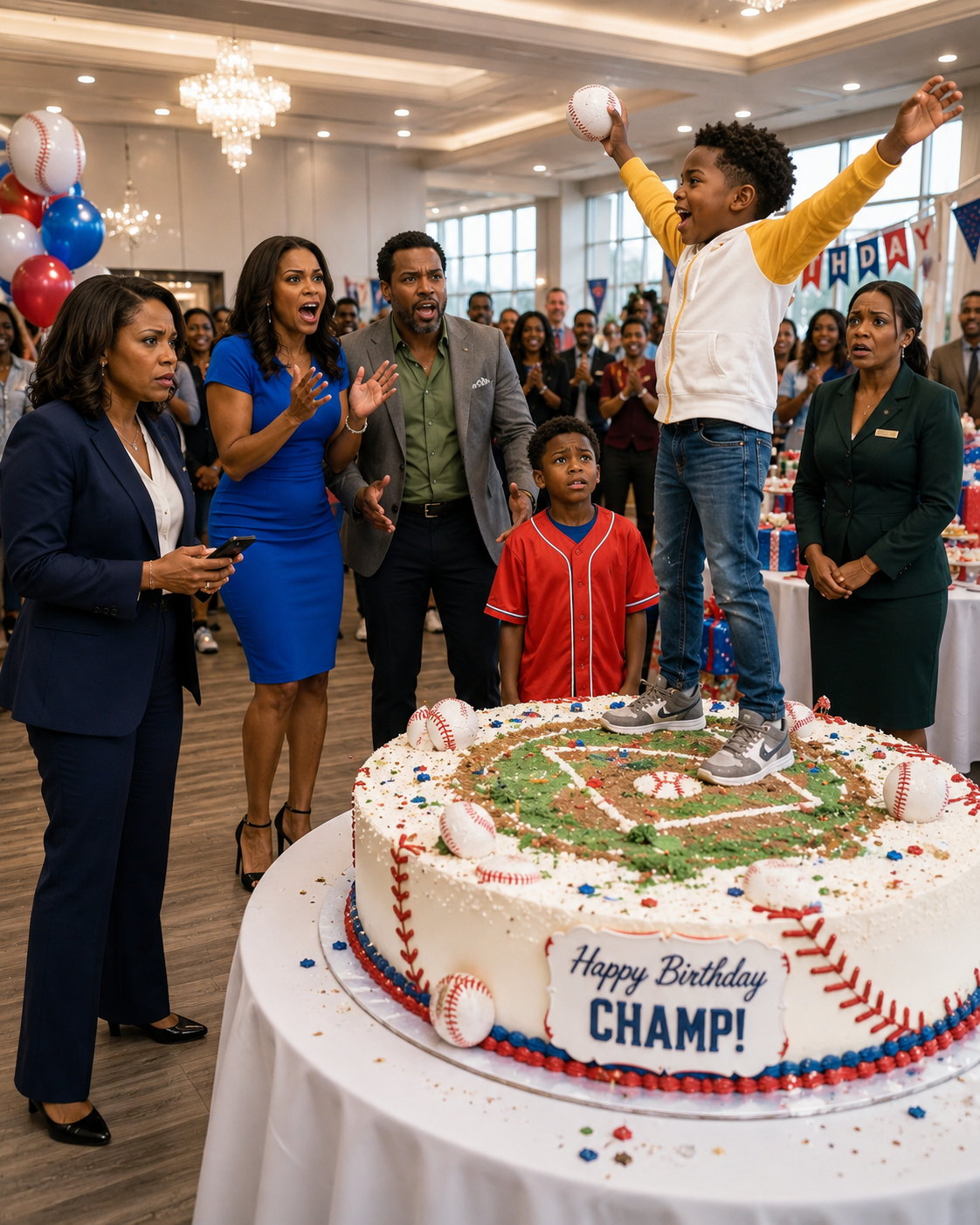 My nephew jumped into my son’s birthday cake while the candles were still burning. Then he shouted, “Mom said you’d laugh—and then I’d get a new iPhone!” Ninety seconds later, I canceled every