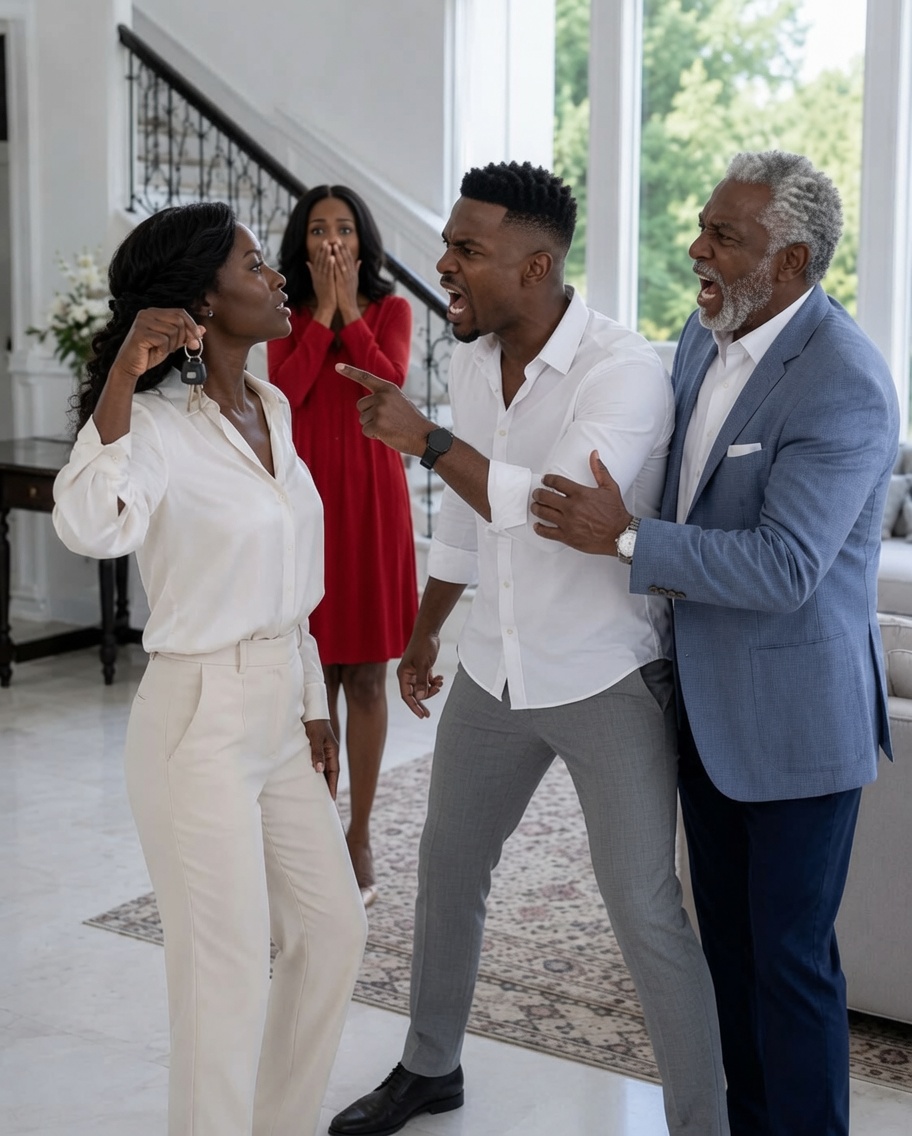 My father-in-law came to see the house my parents bought for me, but when my husband started giving rooms to his family and demanded the keys, one sentence made his dad go pale…
