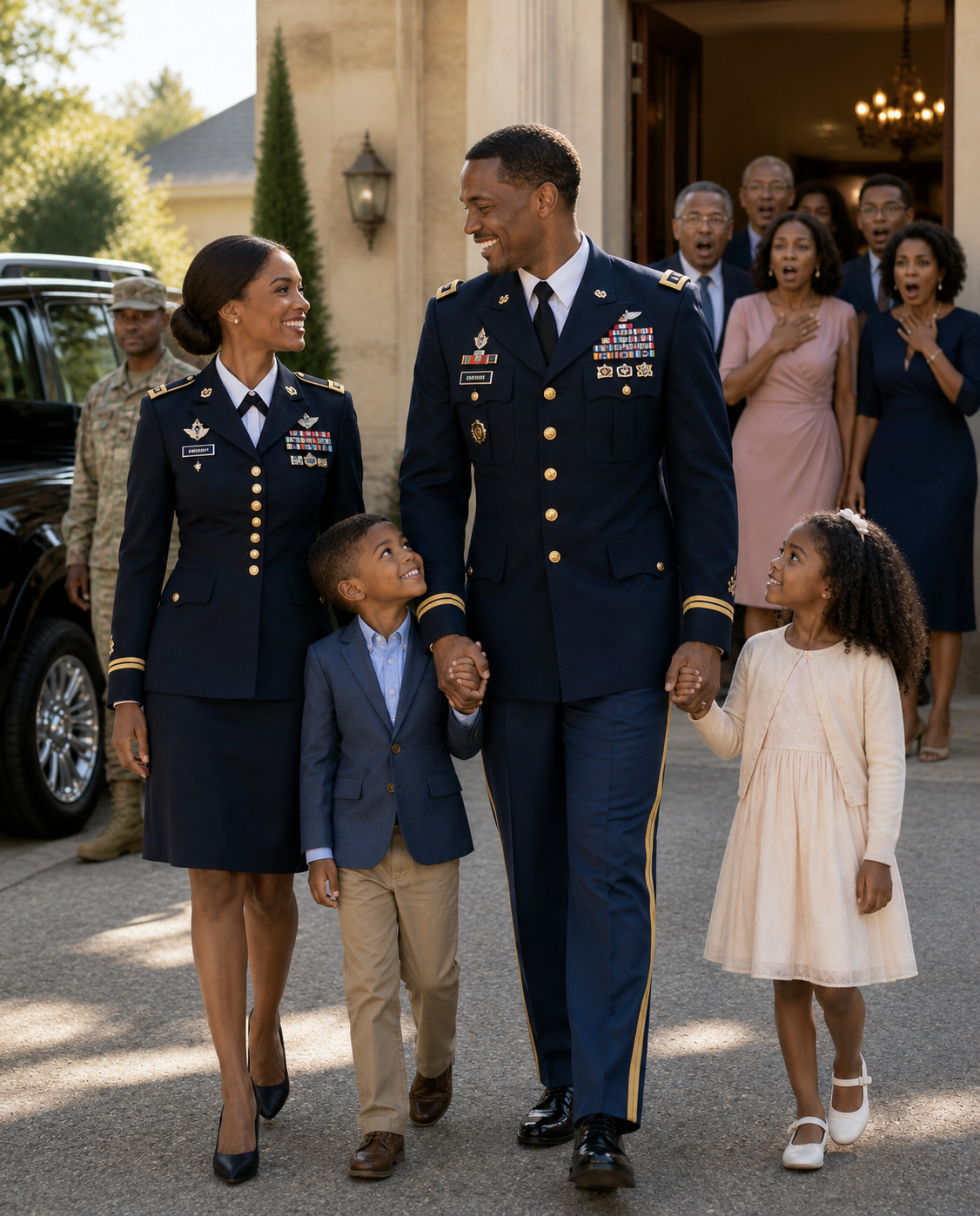 The medals on my Army uniform had commanded the respect of generals, but nothing could have prepared me to watch my own mother smile as she slammed the front door in my son’s face. Then she leaned in and whispered, ‘This dinner is for real family.’ In that single, devastating moment, I realized the people I had spent years risking my life to protect had never truly considered my wife, my children, or me part of theirs.