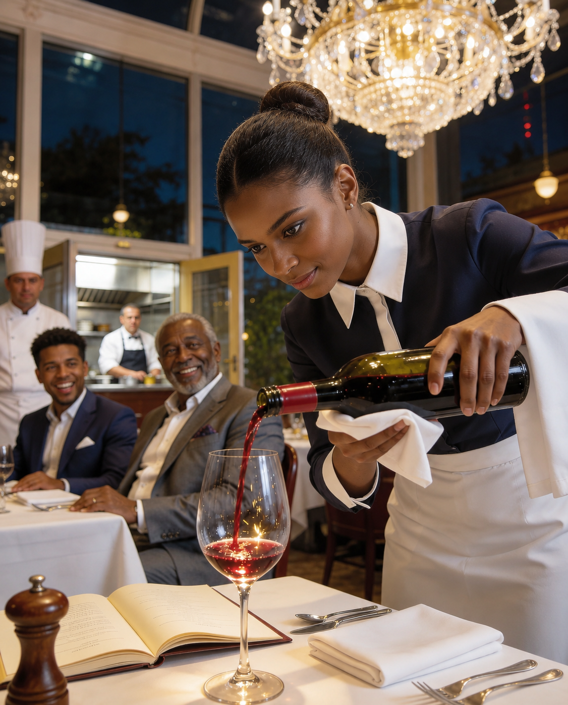 He ordered in German just to humiliate the waitress, laughing that “girls like her” could never understand a real education. Iris Novák only smiled and poured his wine flawlessly—because she speaks seven languages and understood every insult, including his plan to cut “unprofitable” hospital care that keeps her grandmother alive. When he threatened her in German, she answered back with perfect fluency, silencing the table. That night, her grandmother opened an old folder of hidden links to his family—and Iris realized one language wouldn’t just expose a millionaire… it would unlock the truth about her mother.