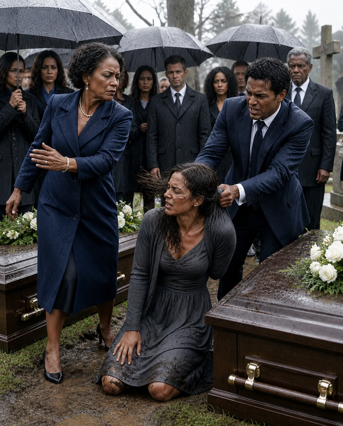 They Laughed Over My Parents’ Graves, Thinking I Was Alone… Called Me Worthless And Tried To Force Me To Sign Everything Away At The Funeral. But They Didn’t Know The Man Walking Through That Gate Was About To Reveal The Truth…