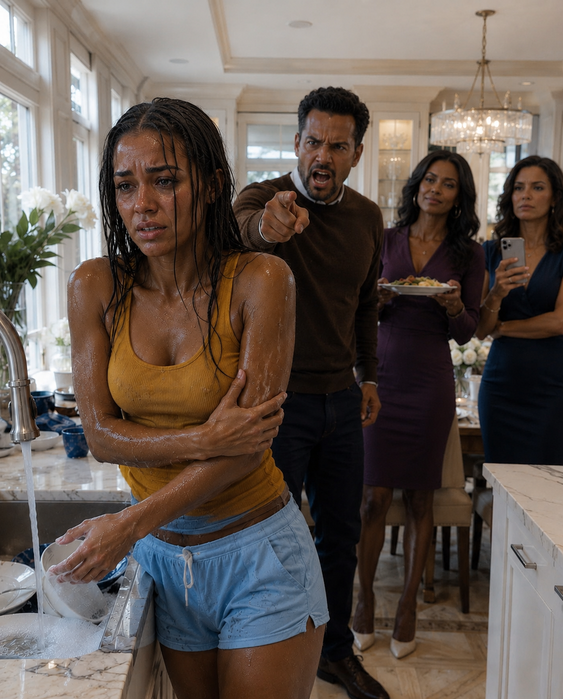 I visited my daughter unannounced and found her barefoot, washing dishes with purple hands, while her husband and mother-in-law were calmly having dinner. He shouted, “Leave that and bring more food.”