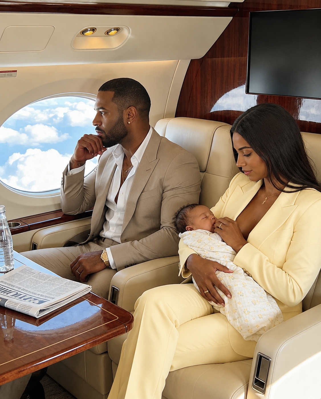 A Feared Crime Boss Sat in First Class, Powerless, as His Newborn Screamed Nonstop—and No One Dared to Help. Then a Grieving Single Mother in the Back Row Stood Up, Asked for the Restroom, and did the one unthinkable thing that finally calmed the baby… and tied her fate to his forever.
