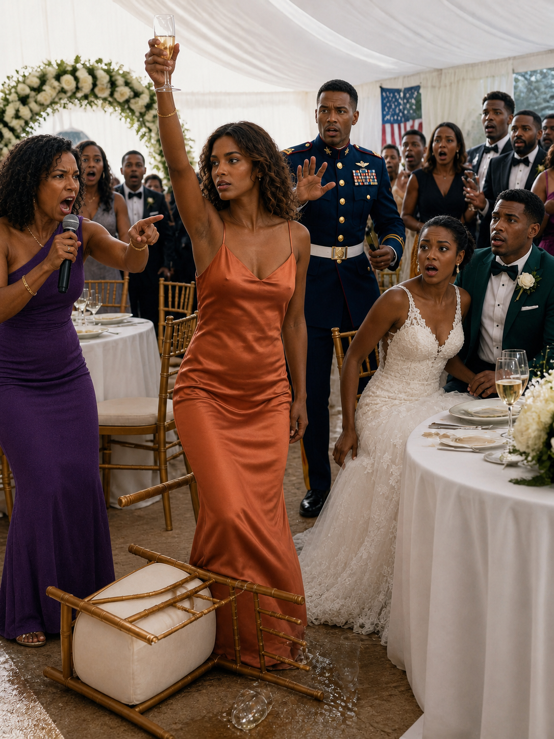 At my sister’s wedding, my mother thought it would be hilarious to introduce me to two hundred guests by saying, “This is my daughter—no degree, no future, just living off the family.” The entire room laughed. I did not flinch. I simply smiled, raised my glass, and said, “Cheers. This is the last time any of you will ever see me.” Then the JAG lawyer walked in—and suddenly, nobody was laughing anymore.