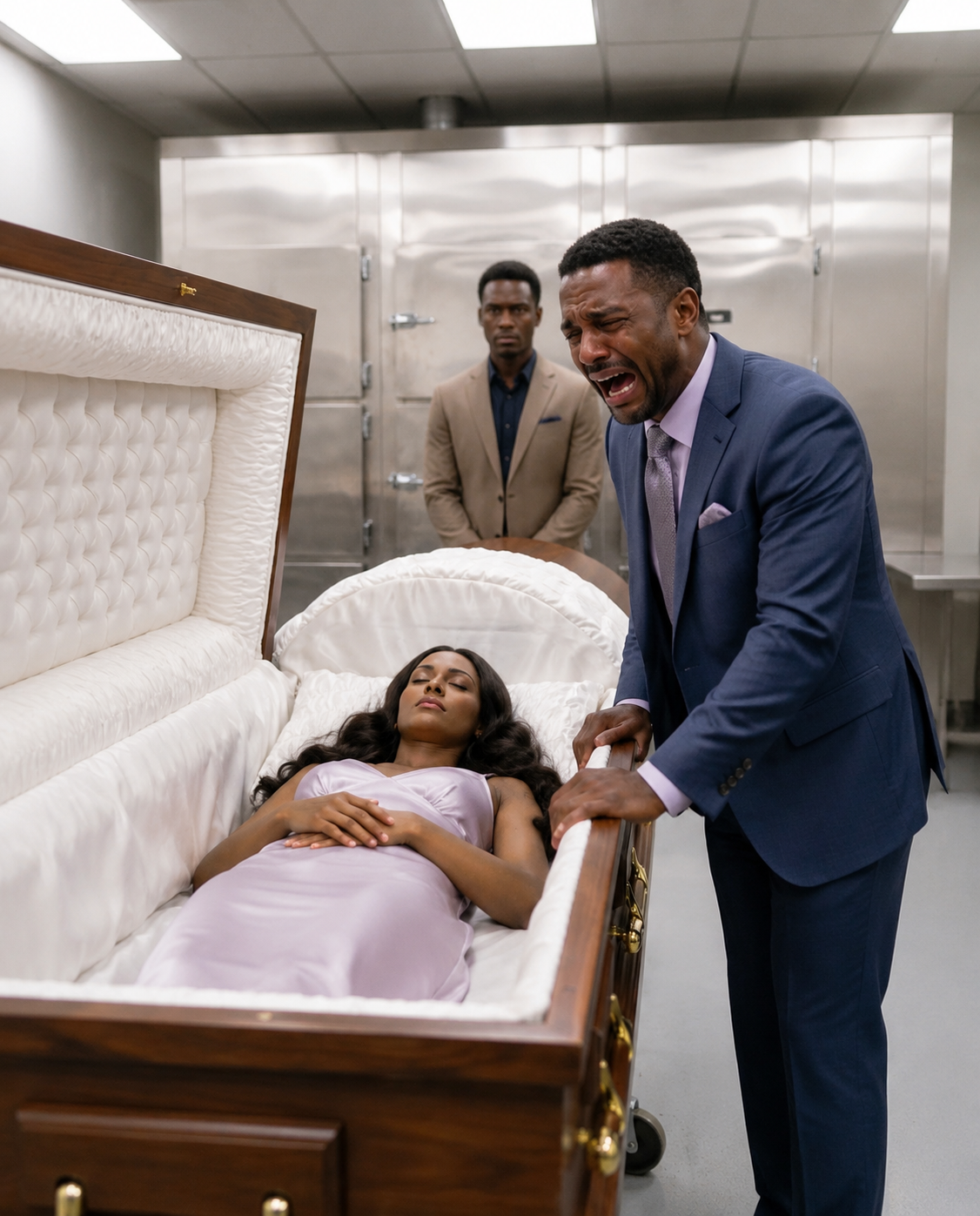 As his pregnant wife was about to be cremated, the husband opened the coffin for one last look, and saw her belly move. He immediately stopped the process. When the doctors and police arrived, what they discovered left everyone in shock…