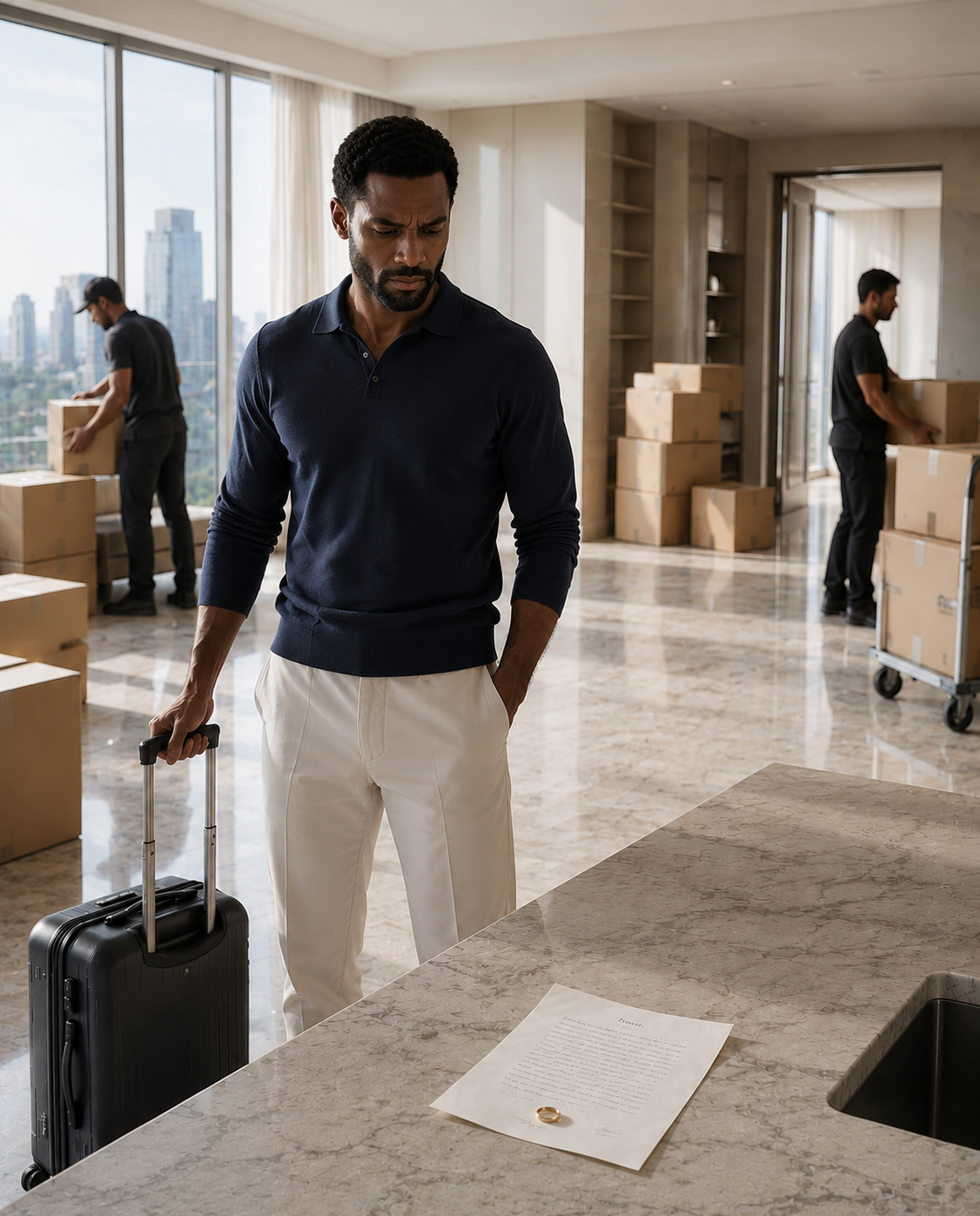 While My Husband Spent A Week In New York Deciding Whether His Mistress Was Worth Destroying Our Marriage For, I Quietly Erased Every Trace Of Myself From Our Home. By The Time He Returned Pretending To Feel Remorse, All That Waited For Him Was My Wedding Ring And A Goodbye Letter Resting On The Marble Counter.