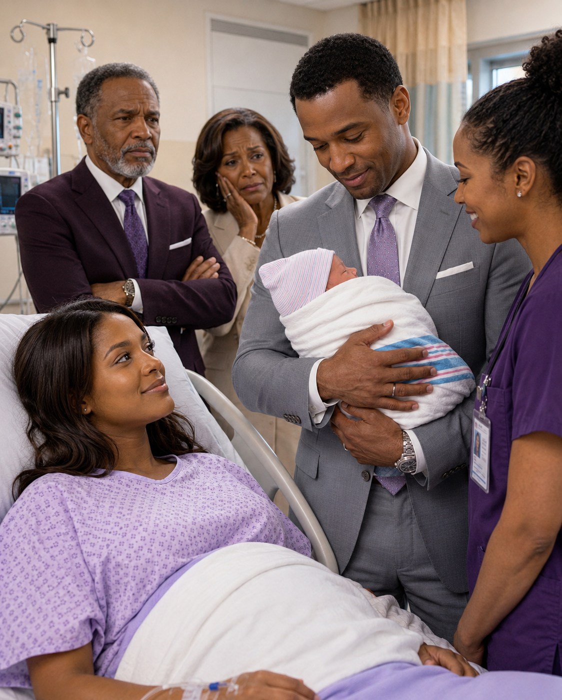 Hours After I Gave Birth, My Wealthy Parents Walked Into My Hospital Room, Looked at My Newborn Son, and Said, ‘That B@st@rd Will Never Be Part of This Family.’ Then They Ordered Me to Sign Away My 12% Company Shares to My Brother—Then My Son’s Father, Who Is A CEO of An Investment Fund, Walked In.