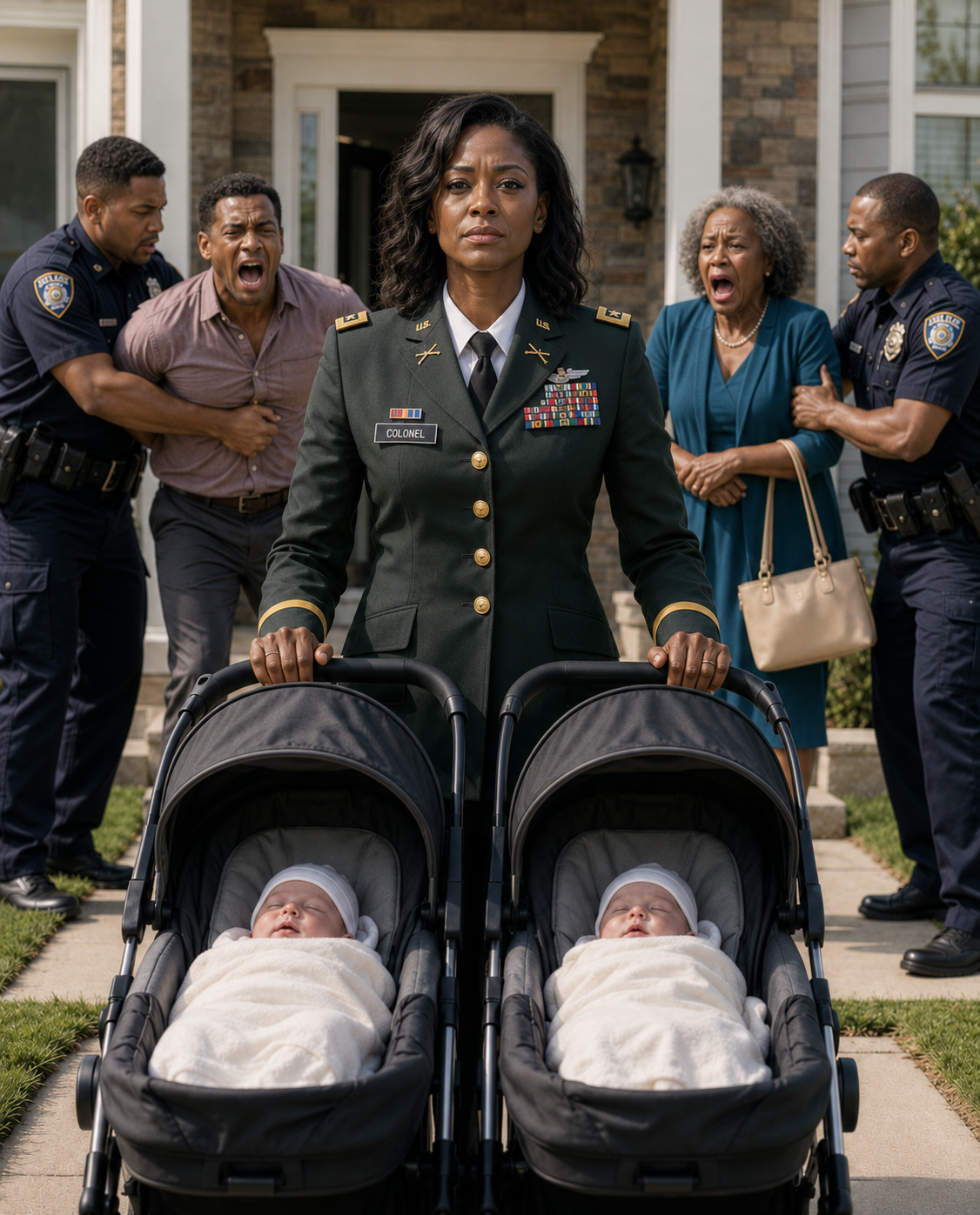 During my twin pregnancy, I remained silent as people praised my husband’s mistress for saving her parents’ house. A few days later, he came to the hospital with divorce papers, called me useless, and left without knowing I was a colonel in the U.S. Army.