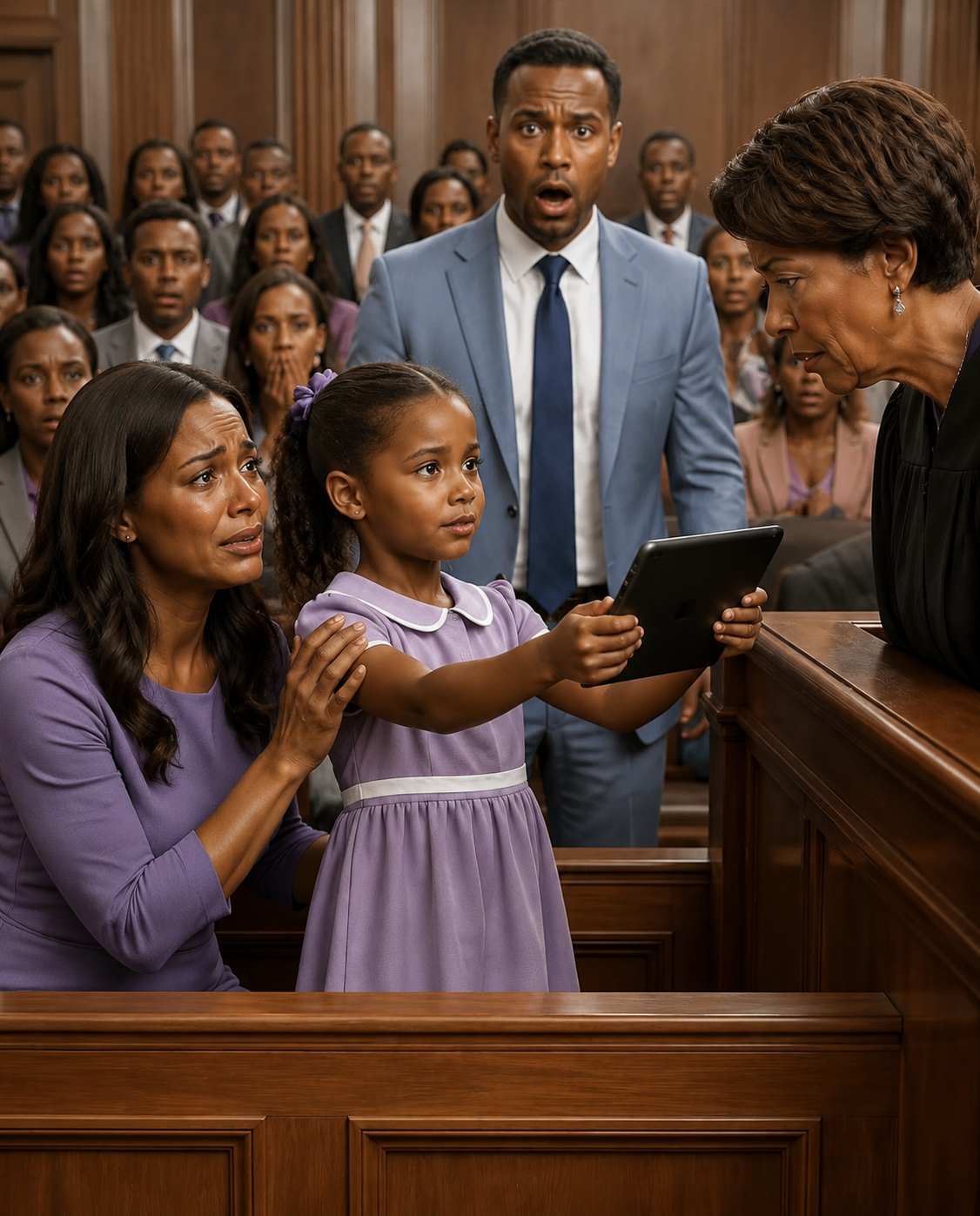 My husband files for divorce, and my 6-year old daughter asks the judge: ‘May I show you something that Mom doesn’t know about, Your Honor?’ The judge nodded. When the video started, the entire courtroom froze in silence.