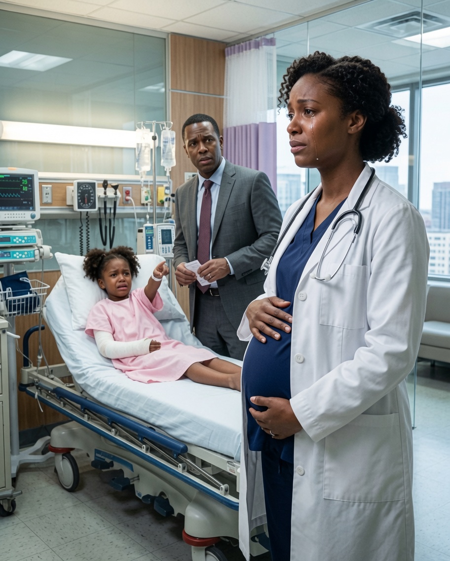 He rushed into the emergency room with his injured daughter in his arms, never imagining that the doctor was the pregnant woman he had abandoned months earlier