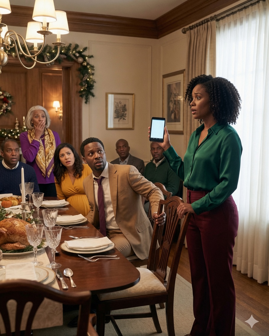 My Dad Brought His Mistress To Thanksgiving Party And Told Me: “Serve Her First, She’s Pregnant.” My Mother Ran Out Crying. I Stayed Calm And Placed The Turkey On The Table. But As I Carved It… I Pulled Out A Recording Device That Had Been Running For Months… EVERYONE FROZE