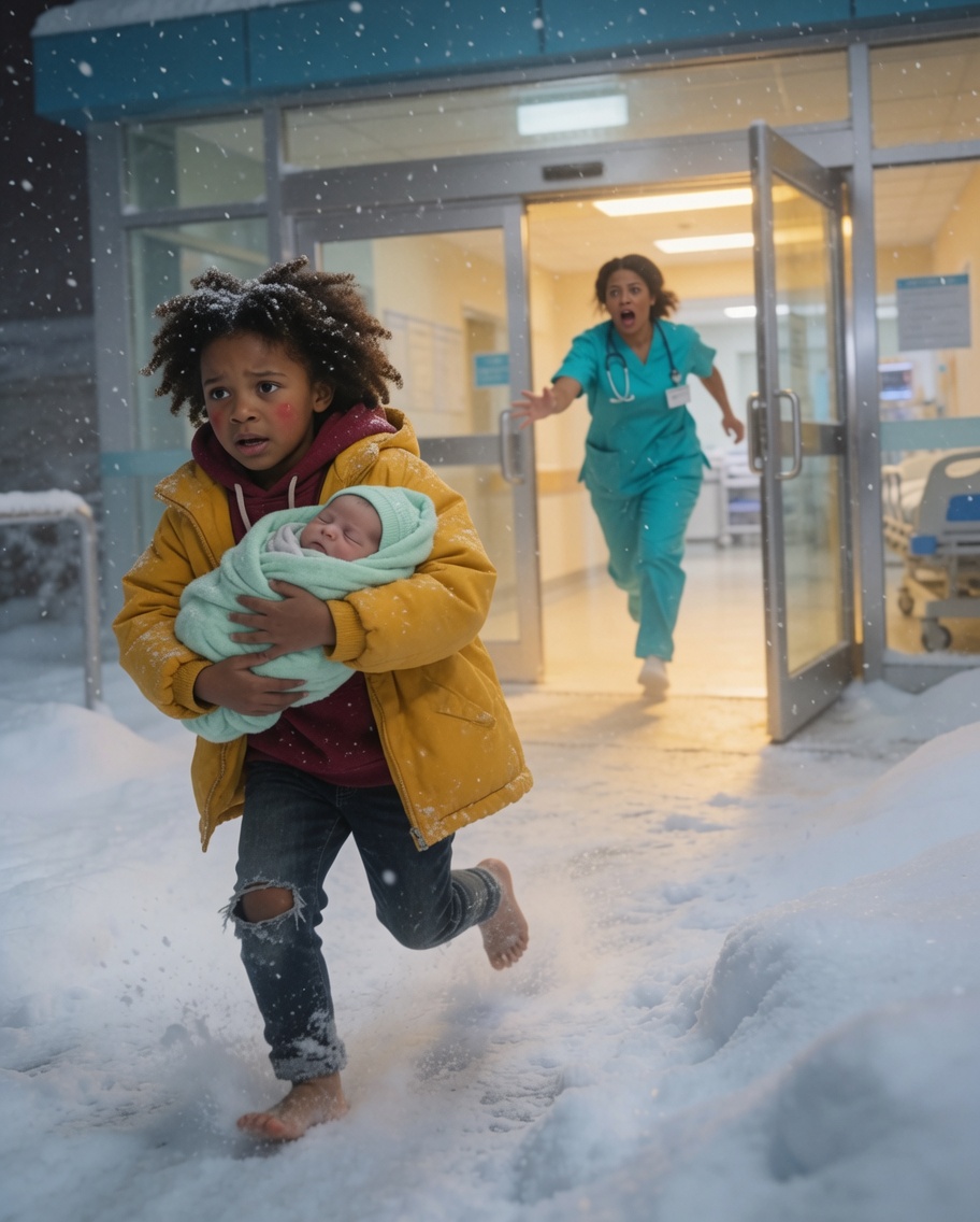 A bruised 7-year-old girl walked into the emergency room carrying her baby sister in her arms — and what she whispered made the entire hallway fall silent.