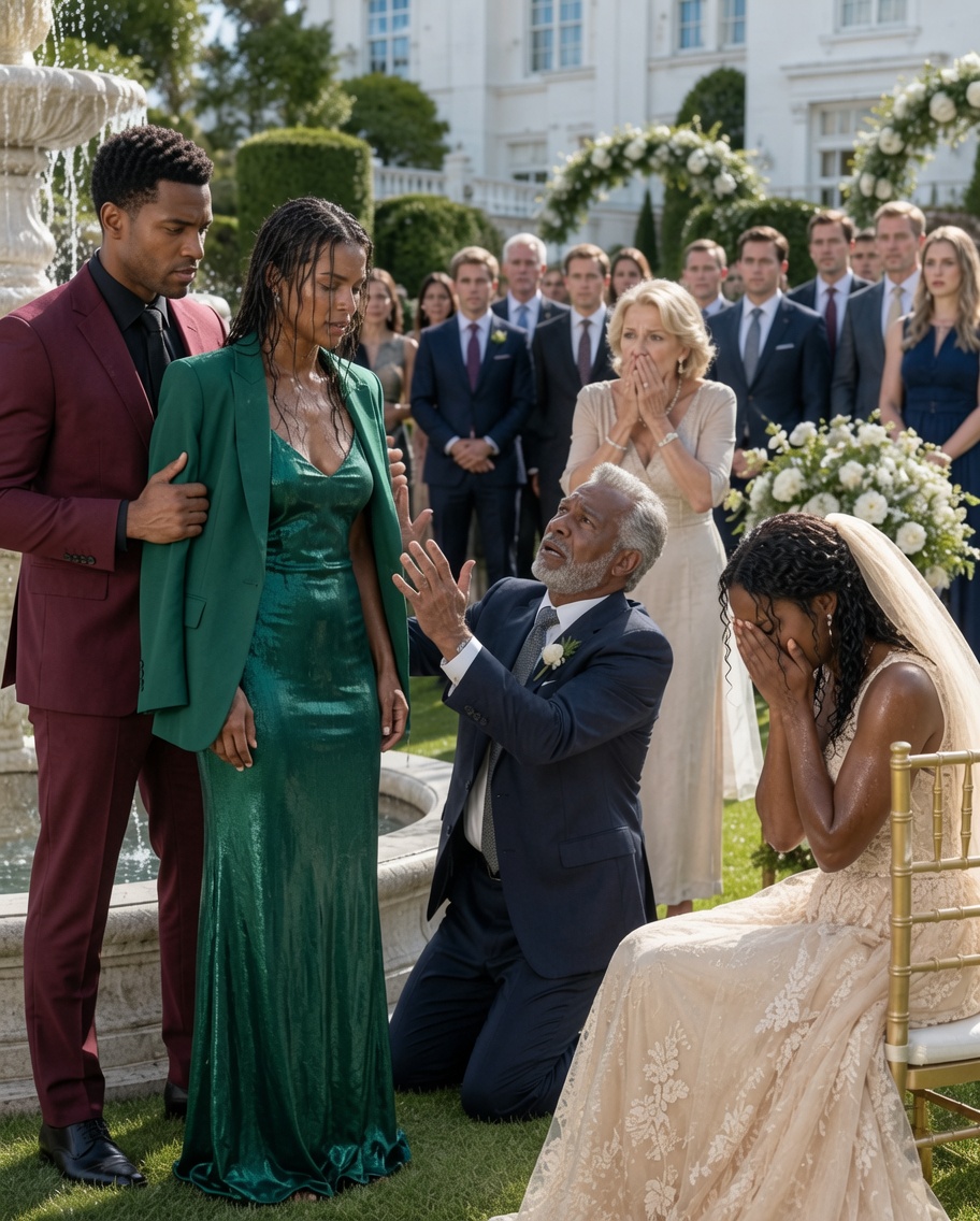 My family laughed when I walked into my sister’s wedding alone. My father yelled that I was pathetic and pushed me into the fountain to everyone’s applause. I smiled underwater and told him to remember that moment. Twenty minutes later, my billionaire husband arrived, and everyone turned pale.
