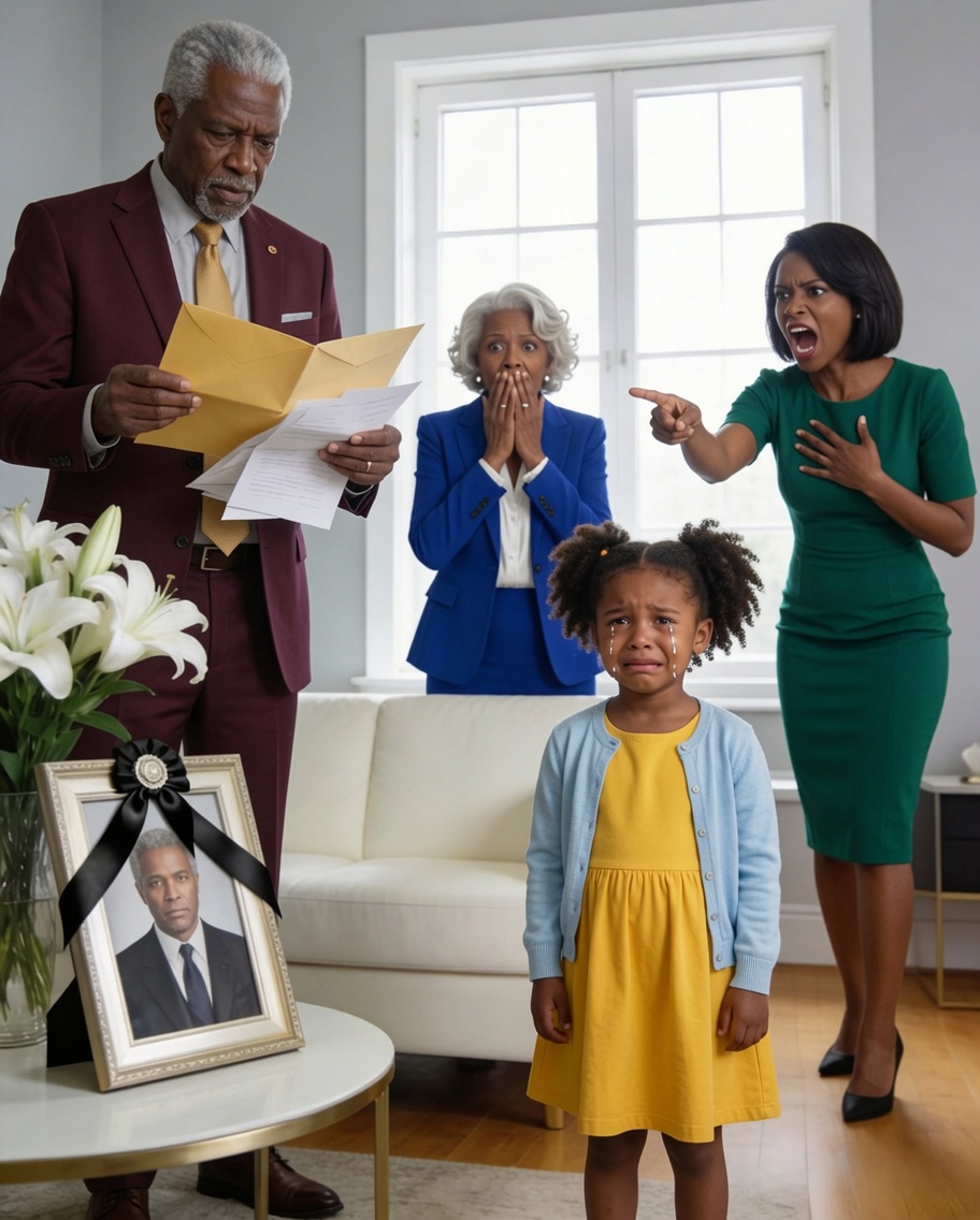 I called my parents to tell them my husband had p@ssed away, but they were too busy celebrating my sister’s birthday to care. Days later, they showed up at my door asking for half of his inheritance—until my eight-year-old daughter handed them an envelope that made their hands tremble.