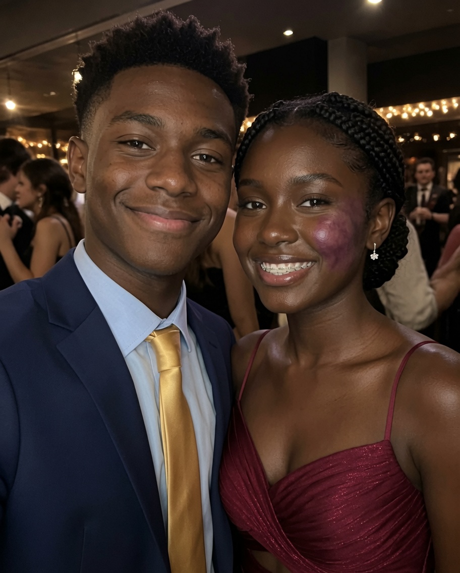 Only one boy asked me to prom since no one else wanted to go with me because of the birthmark on my face — everyone laughed until police officers walked into the gym.