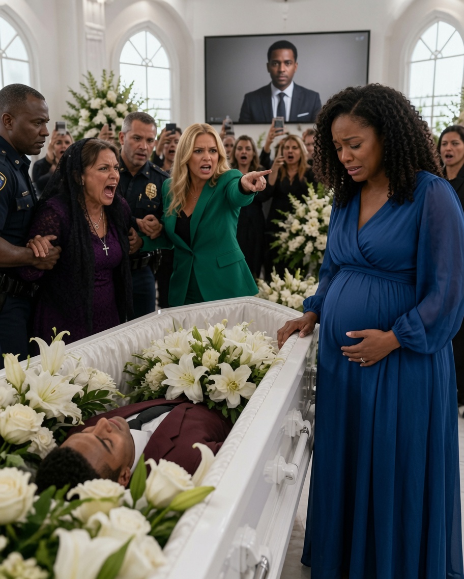 My husband was barely cold in his coffin, and my mother-in-law was already demanding the keys to our house. “Pack your bags, incubator,” she sneered, dropping a fake paternity test onto his casket.