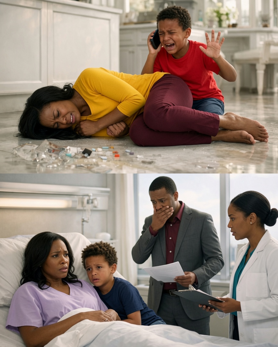 She Fell on the Kitchen Floor—Her 7-Year-Old son Called Her Billionaire Ex Instead of 911, and the Hospital Bill Exposed the Lie That Destroyed Them