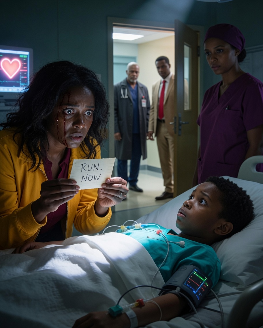 My six-year-old son was in the hospital, so I went to visit him. The doctor looked at me and said, “I’d like to speak with you alone.” As I started to leave the room, a young nurse quietly slipped a piece of paper into my hand. In shaky handwriting, it read: “Run. Now.”