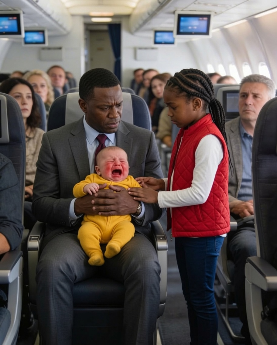 The Billionaire’s Baby Wouldn’t Stop Crying on a Flight—Until a Quiet Girl from Economy Did Something No One Expected