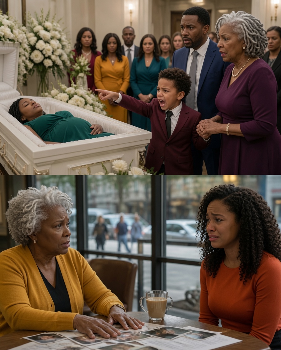 My son-in-law swore my daughter d!ed after falling down the stairs. But at her funeral, my grandson shattered the silence when he whispered, “Grandma… Mommy’s tummy is getting bigger.” When I looked closer at her body, I found proof of a betrayal no mother could forgive.