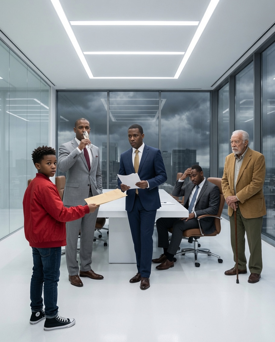 Just as they were about to sign a million-dollar deal, the boy whispered: “I’m just returning this” — And the founder’s reaction turned the arrogant executives pale… but the real secret was still hiding inside that envelope.