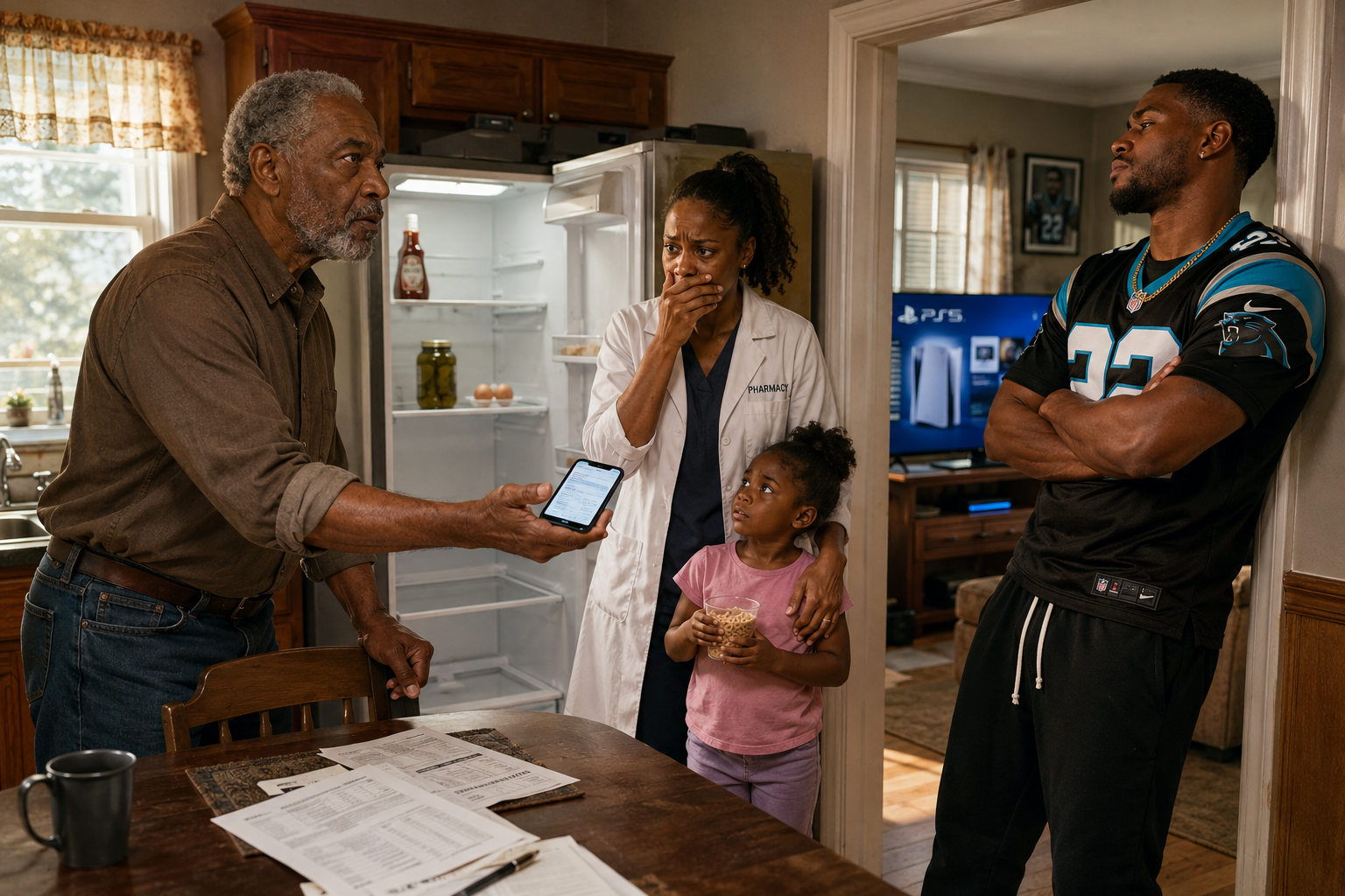 "My Father Opened Our Refrigerator and Found It Nearly Empty — He Didn't Yell. He Called His Lawyer From My Kitchen Table."