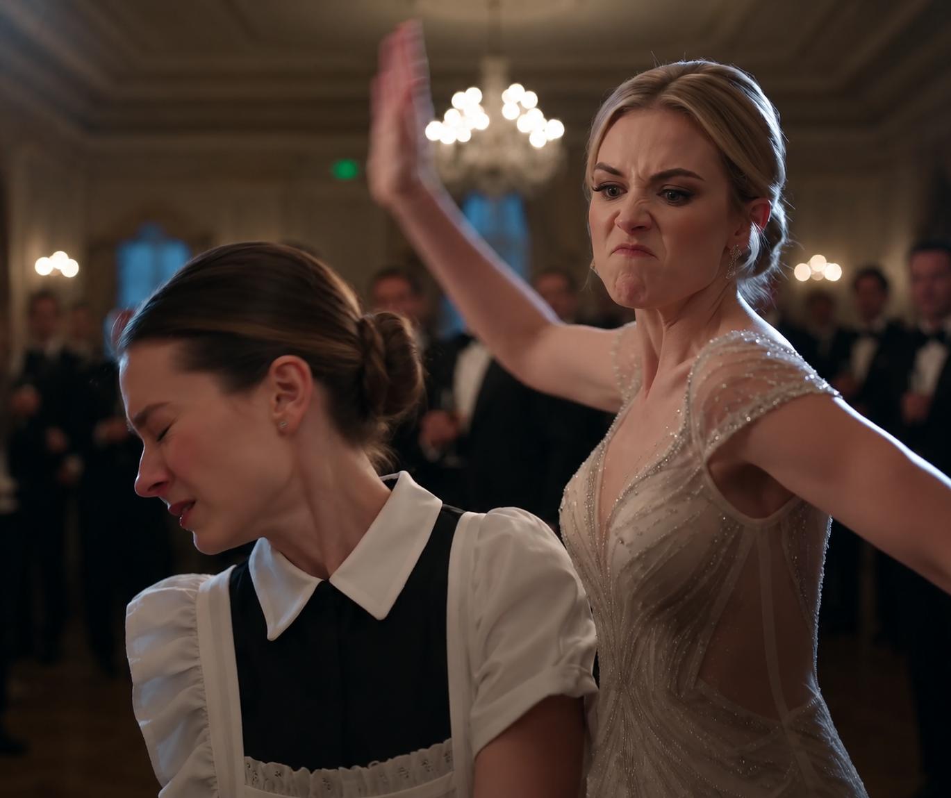 Billionaire's Wife Slapped a Maid at a Charity Gala… Seconds Later, the Maid Saved His Life