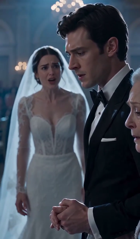 Gasps rippled through the ballroom like a wave hitting glass. The bride stood frozen in the center aisle, her hand still raised slightly in the air, as if she couldn’t believe what had just been said. “She… what?” she whispered. The groom didn’t even look at her.