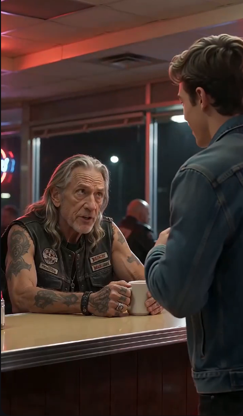 The old biker gave him a single warning. That was all it took. But he ignored it… and what followed left the entire diner in stunned silence. 👇