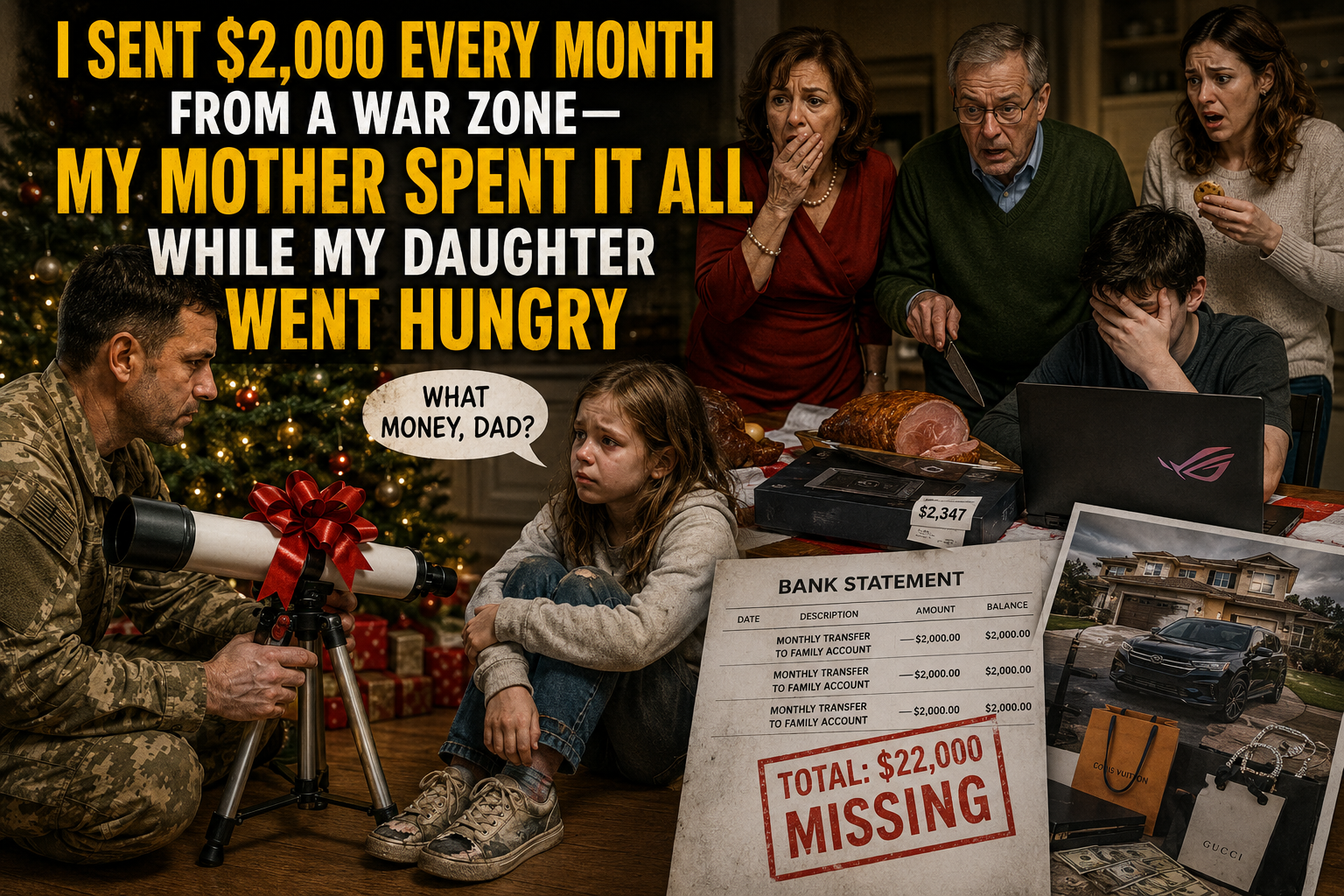 🥇 I Sent $2,000 Every Month From a War Zone—My Mother Spent It All While My Daughter Went Hungry