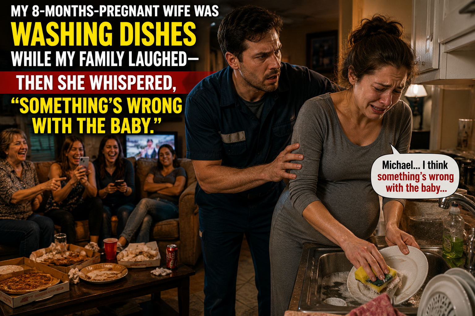 My 8-Months-Pregnant Wife Was Washing Dishes While My Family Laughed—Then She Whispered, "Something's Wrong with the Baby." ⭐